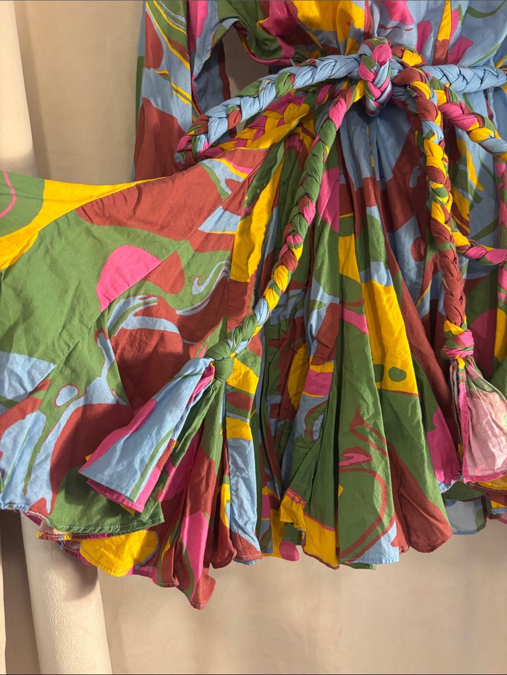 Rhode Ella Abstract Print Mini Dress with Braided Tie - Picture 4 of 11